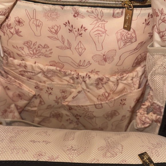 Itzy Ritzy Black Quilted Backpack with Gold Details - Picture 10 of 12